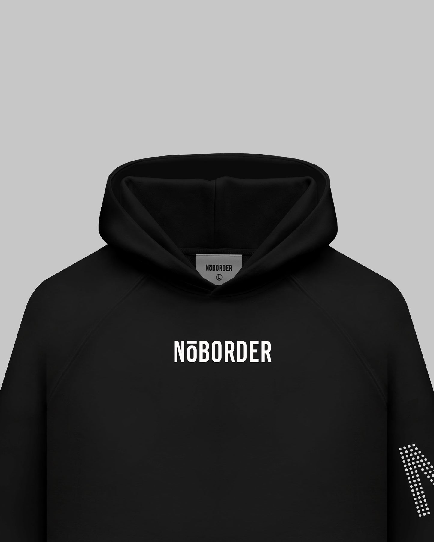“NOBORDER” NO LOGO HOODIE / BLACK