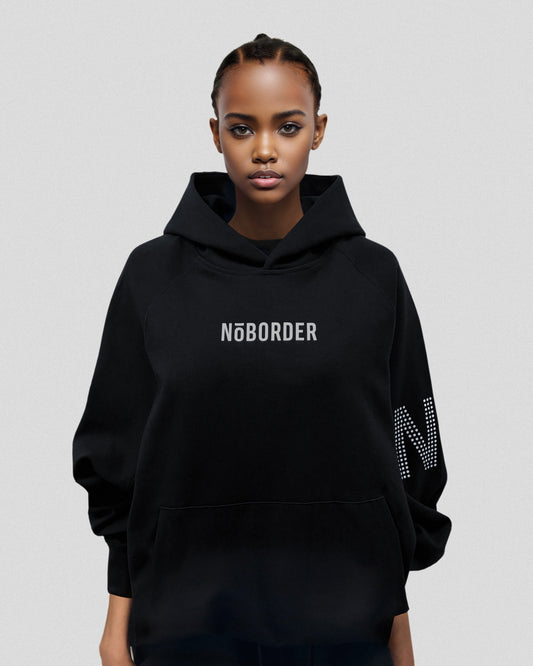 “NOBORDER” NO LOGO HOODIE / BLACK
