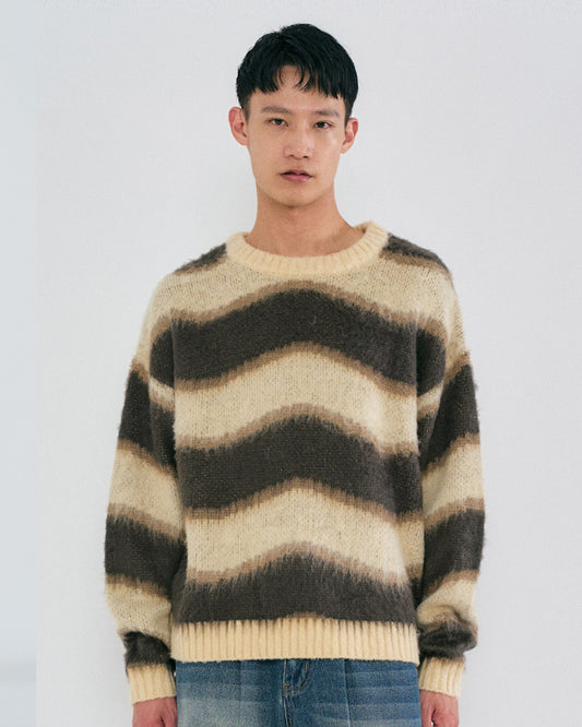 “COFWI” SUNNY WAVE STRIPE KNIT / BEIGE