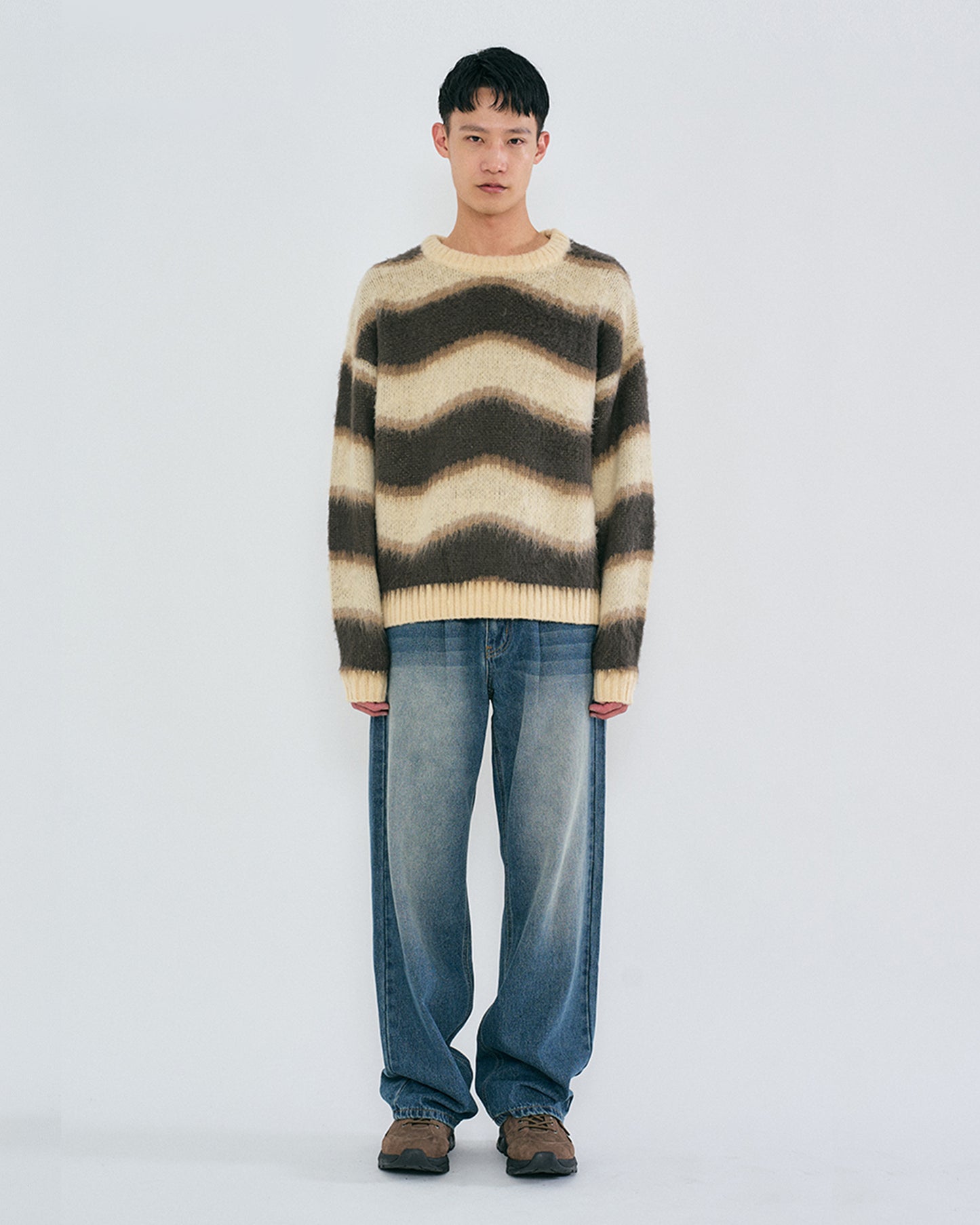 “COFWI” SUNNY WAVE STRIPE KNIT / BEIGE