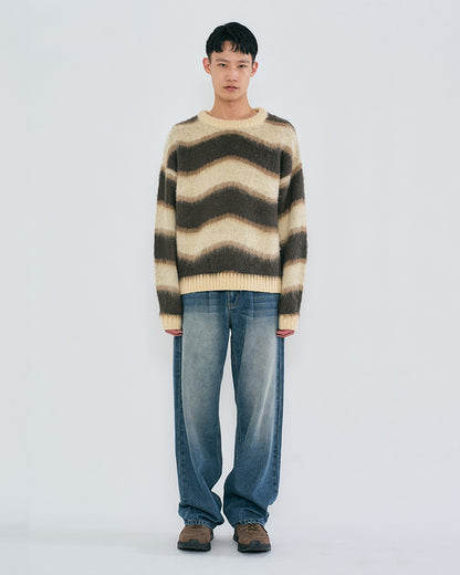 “COFWI” SUNNY WAVE STRIPE KNIT / BEIGE