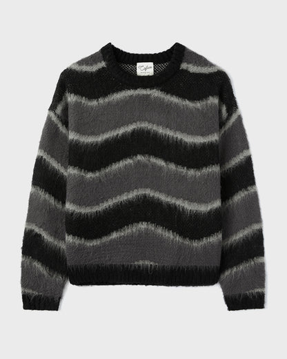 “COFWI” SUNNY WAVE STRIPE KNIT / BLACK