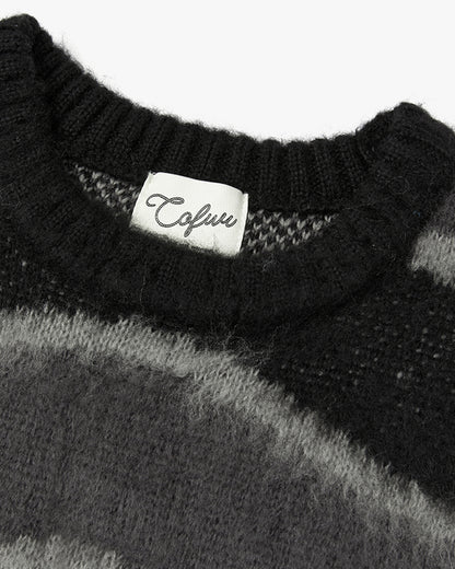 “COFWI” SUNNY WAVE STRIPE KNIT / BLACK