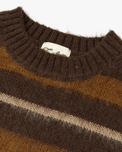 “COFWI” LUNA STRIPE KNIT / BROWN