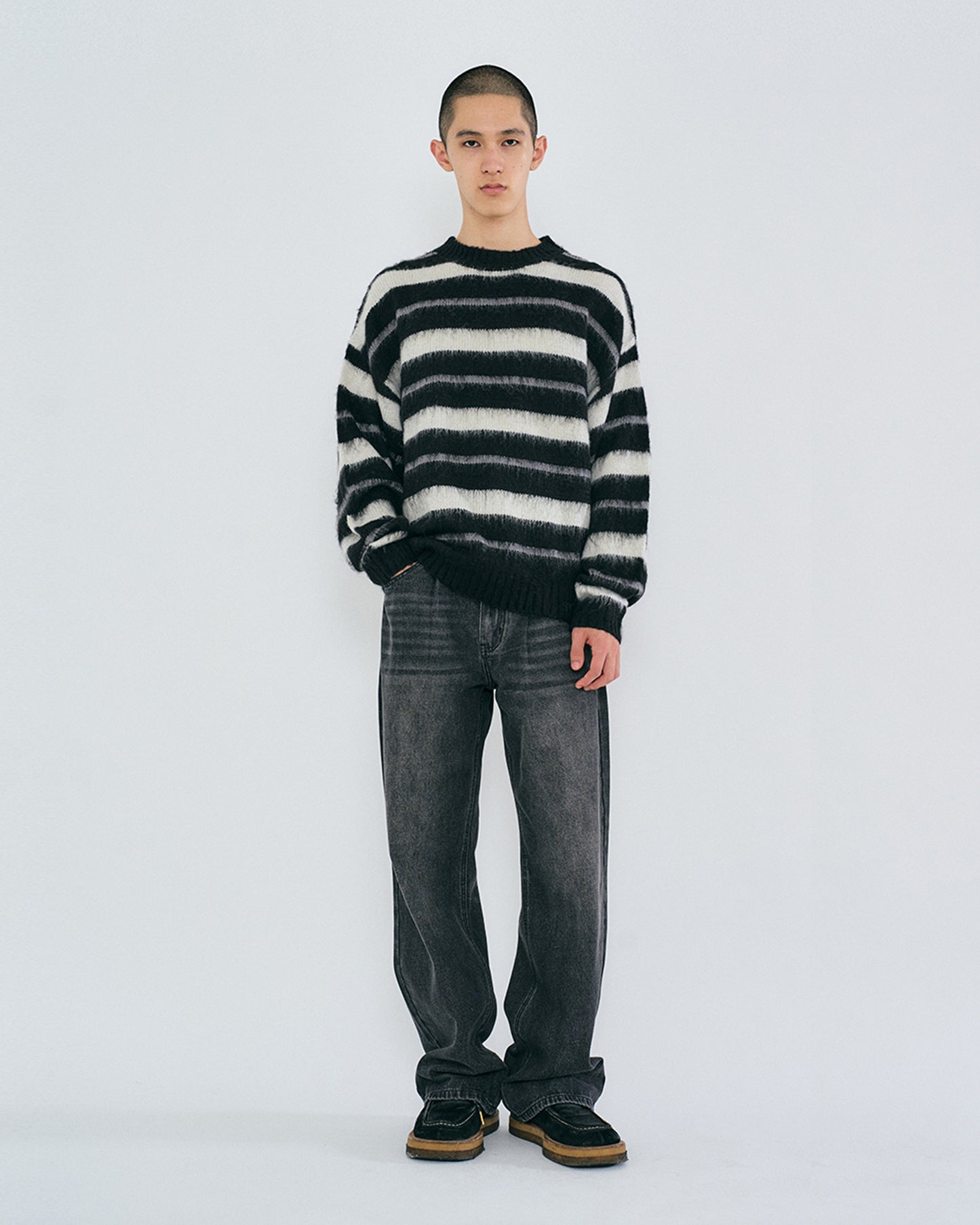 “COFWI” LUNA STRIPE KNIT / BLACK