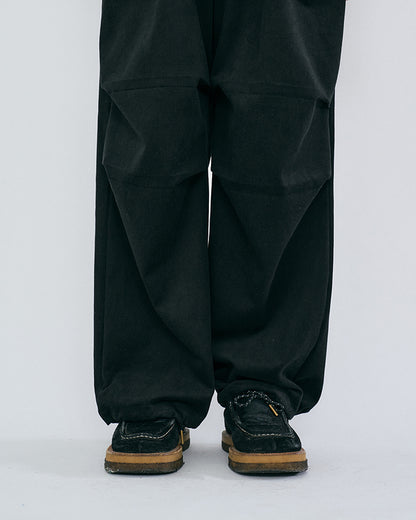 “COFWI” WAIST STRING PANTS / DARK BLACK