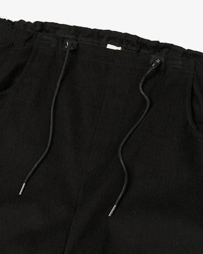 “COFWI” WAIST STRING PANTS / DARK BLACK