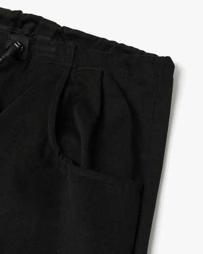 “COFWI” WAIST STRING PANTS / DARK BLACK