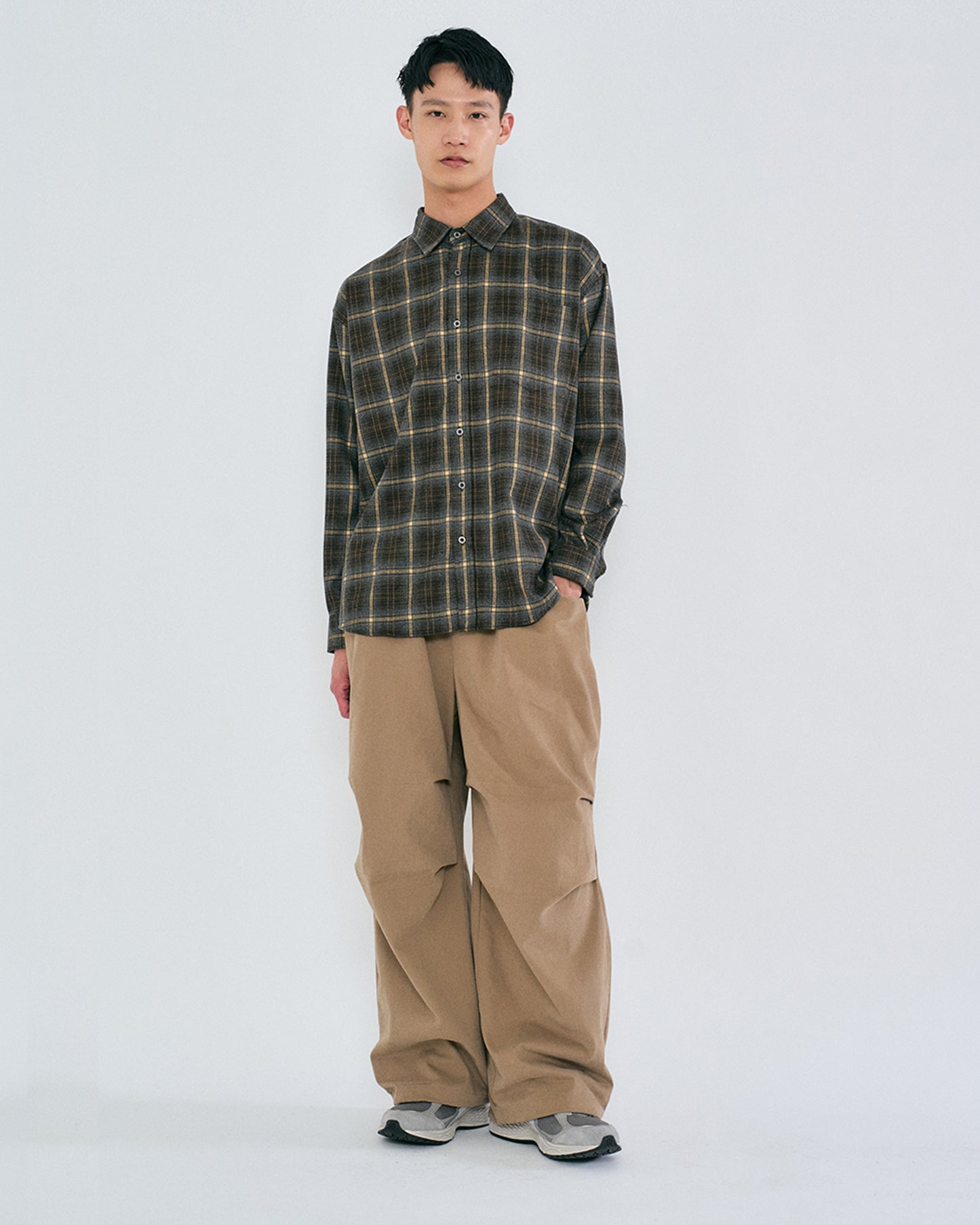 “COFWI” WAIST STRING PANTS / DARK BEIGE