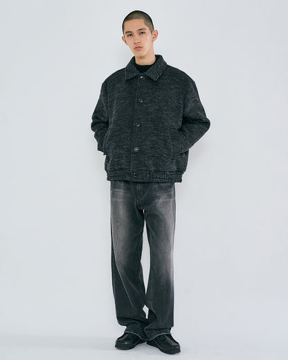 “COFWI” DIRTY WASHED DENIM PANTS / BLACK