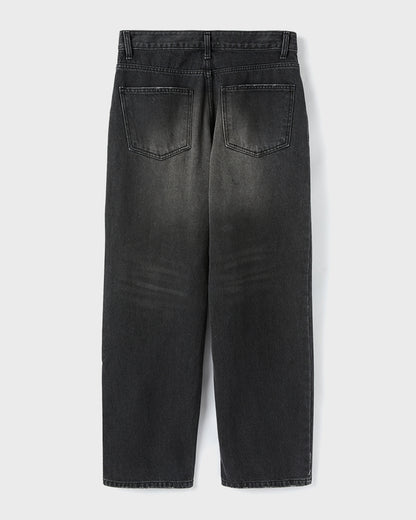 “COFWI” DIRTY WASHED DENIM PANTS / BLACK