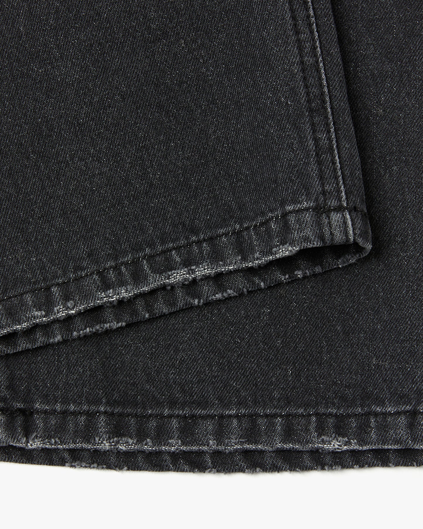 “COFWI” DIRTY WASHED DENIM PANTS / BLACK