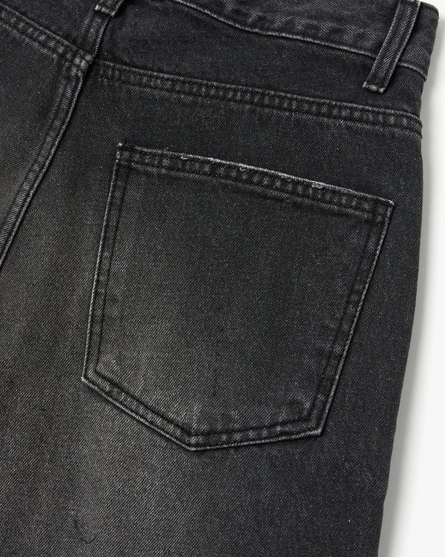 “COFWI” DIRTY WASHED DENIM PANTS / BLACK