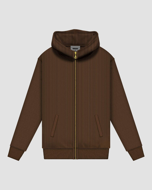 “NOBORDER” FULLZIP HOODIE / BROWN