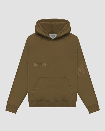 “NOBORDER” HOODIE / BROWN