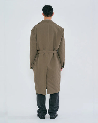 “COFWI” PADDED DOUBLE LONG COAT / KHAKI