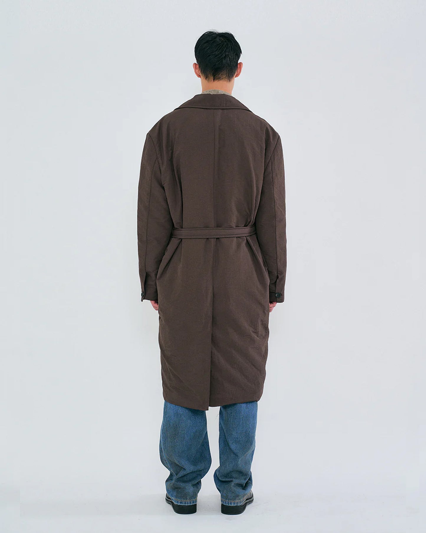 “COFWI” PADDED DOUBLE LONG COAT / RED WINE