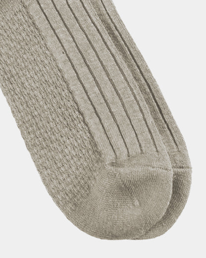 “MAYI” LINEN SOCKS / DARK BEIGE