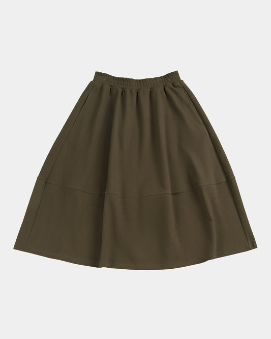 “MAYI” KNITTED TWILL SKIRT / DARKBROWN (Womens)