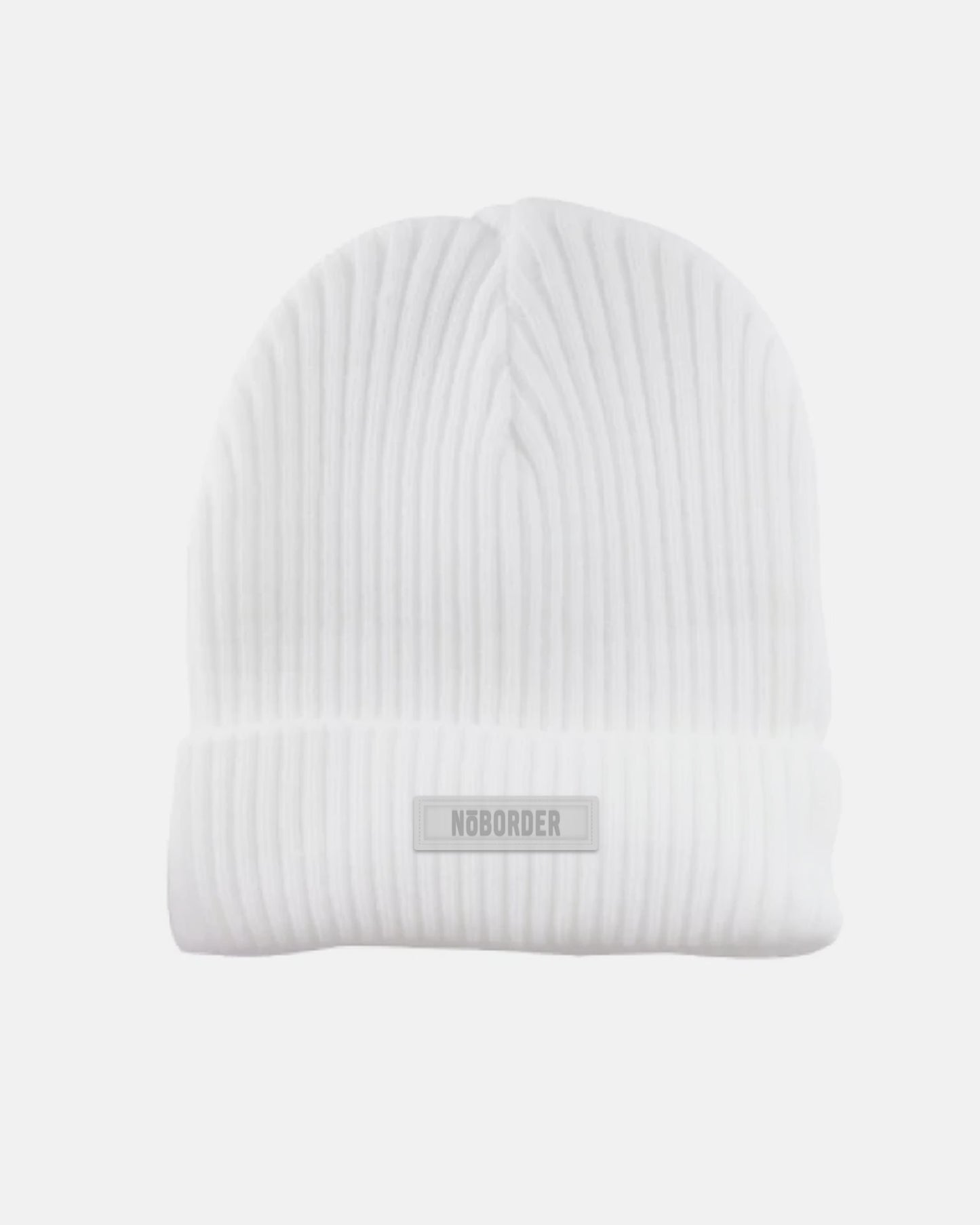 “NOBORDER” KNIT CAP / WHITE