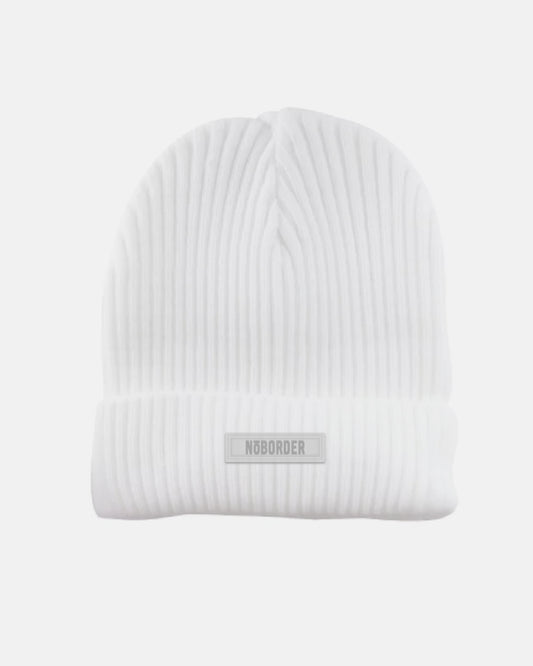 “NOBORDER” KNIT CAP / WHITE